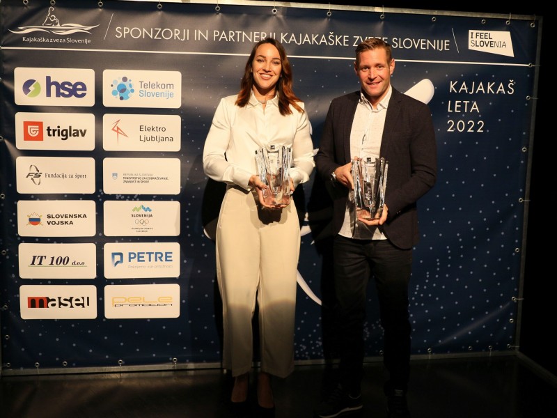 Anja Osterman and Benjamin Savšek Slovenian paddlers of the year 2022
