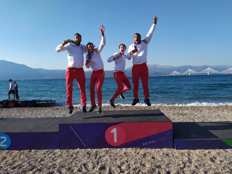 Spanish and French celebration at II Mediterranean Beach Games
