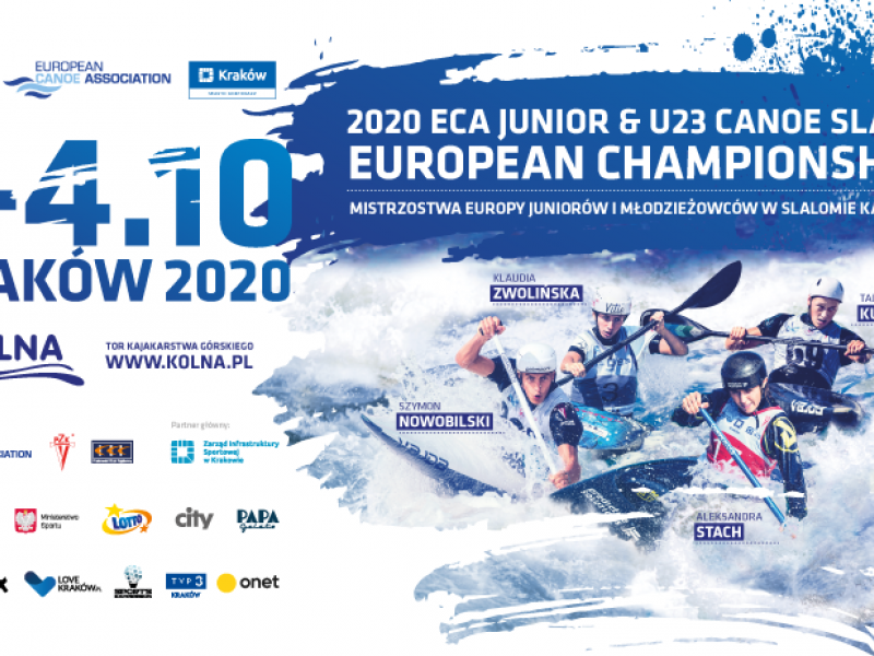 Senior Champions at the startline of the 2020 ECA Junior and U23 Canoe Slalom European Championships