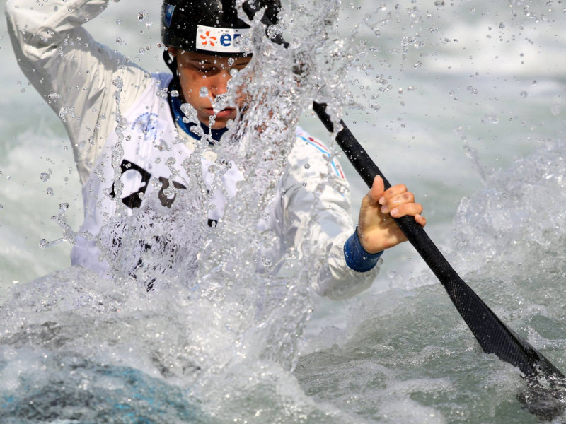 French canoe slalom paddler Lucie Baudu waved goodbye to competitive sport