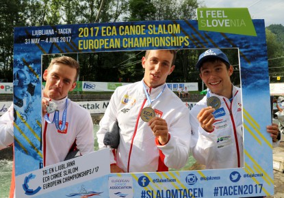 Polish celebration at the Canoe Slalom European Championships in Ljubljana