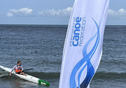 Mads Brandt Pedersen and Rosie Edwards winners of the Belgian Coast Race