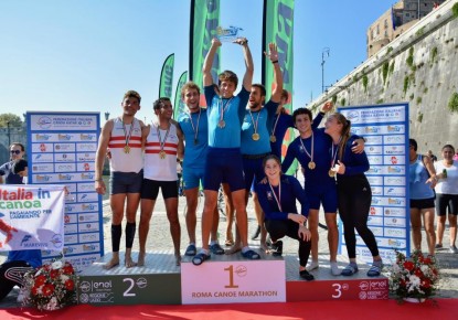 The first canoe marathon event in Rome was a success